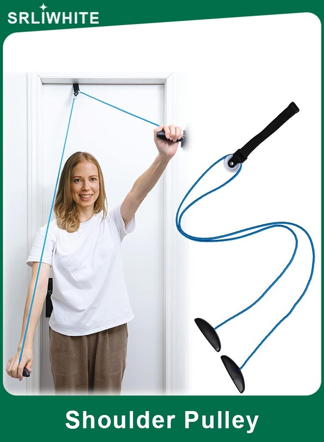 اسرلي وايت بكرة الكتف للعلاج الطبيعي، جهاز إعادة تأهيل يُعلق فوق الباب، معدات علاج طبيعي لتعافي الكفة المدورة، تخفيف آلام الكتف، تقوية الكتف وزيادة نطاق حركته - Image 1